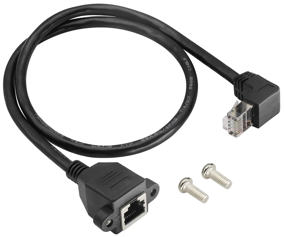 Vszerda Vszerda 90 Degree Down RJ45 Male to Female CAT6 Shielded Extension Cable 0.6M 26 AWG — product photo