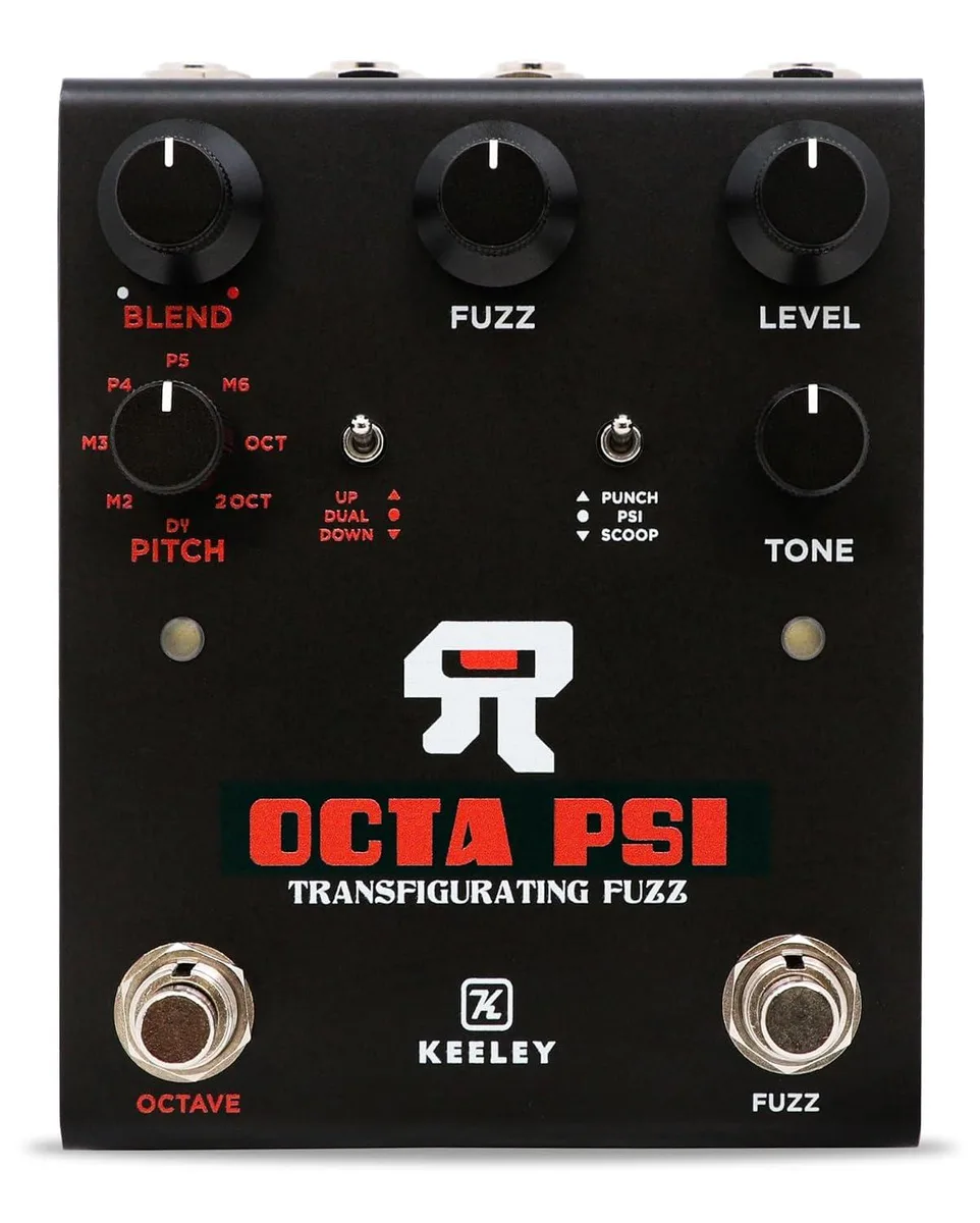 LORDWORLD Octa Psi fuzz pedal, compact metal enclosure with knobs and footswitch