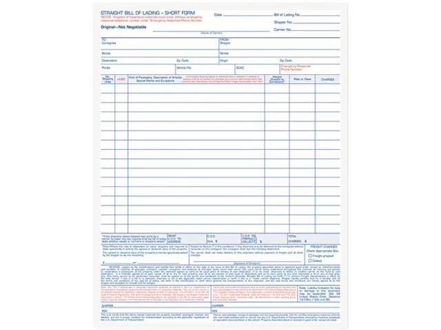 TOPS TOPS 3847 Snap-Off Bill of Lading Tax Form 16-Line 50 Forms — product photo