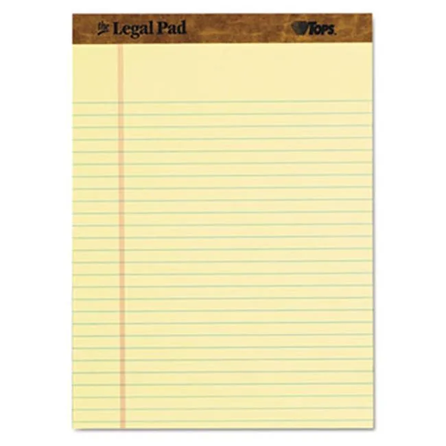 TOPS TOPS 75327 Legal Pad Letter Canary 50 Sheets 3-Pack — product photo
