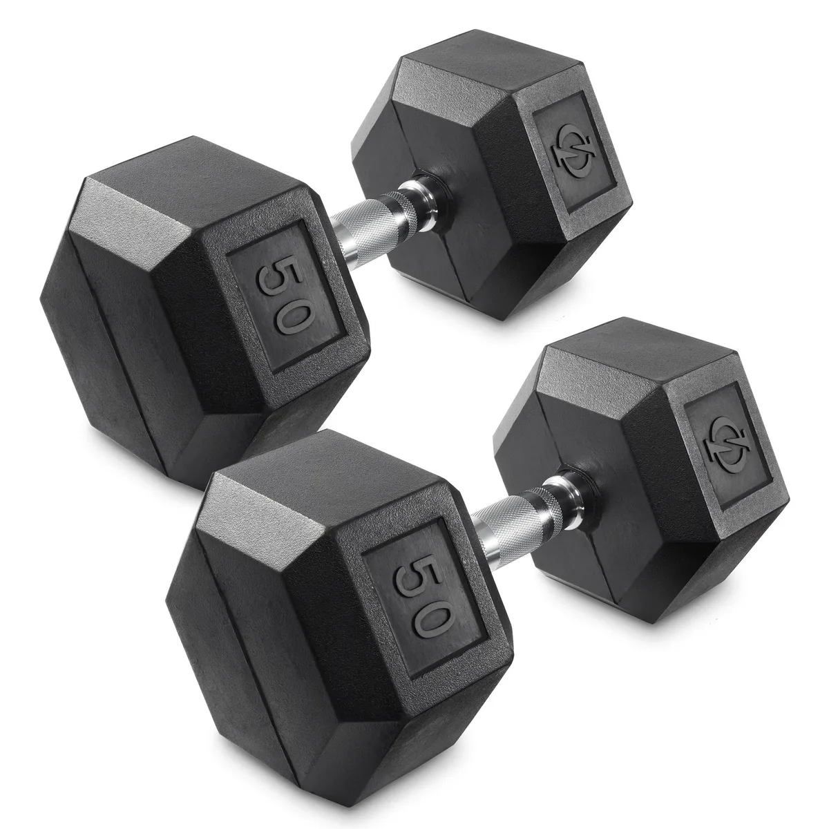 Philosophy Gym Philosophy Gym Rubber Coated Hex Dumbbell Pair 50 lb weight training — product photo