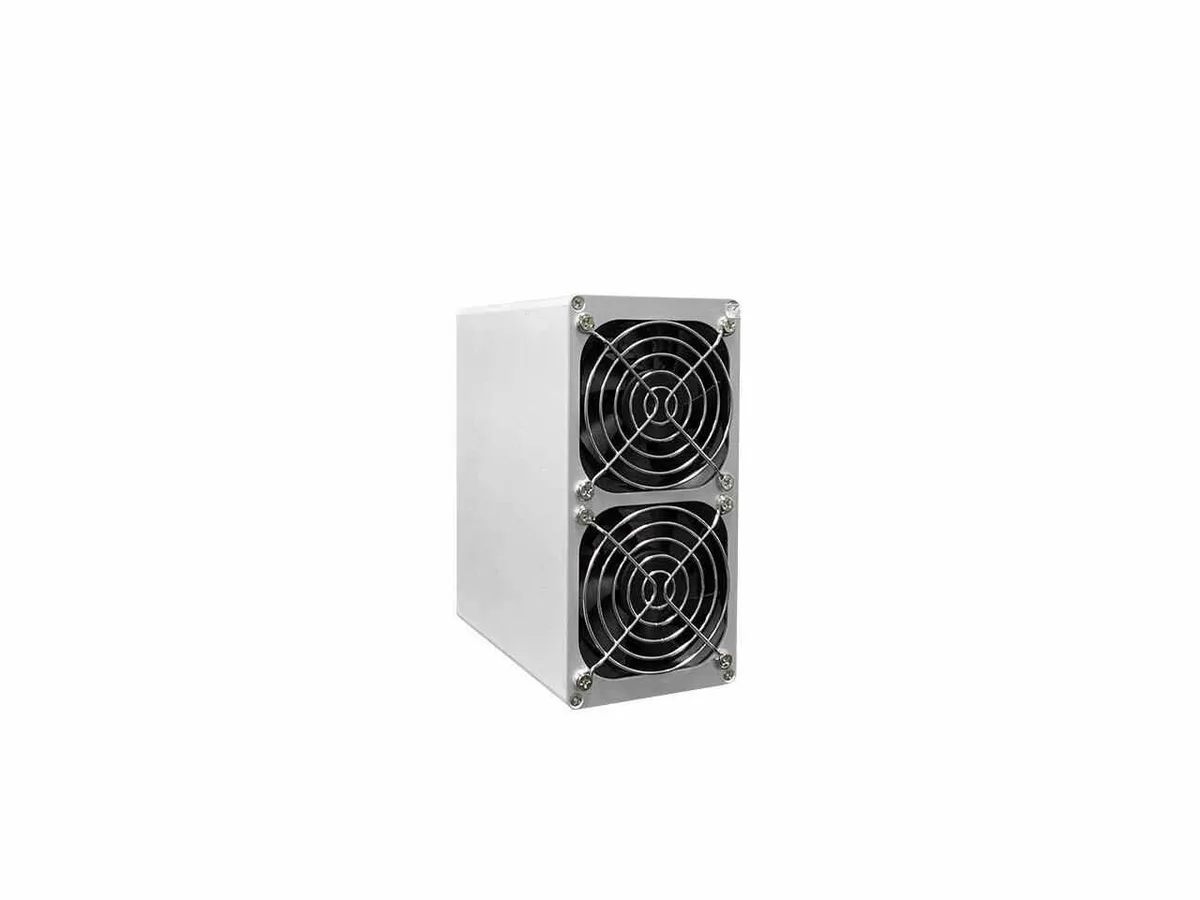 White rectangular Goldshell Mini-DOGE miner with front grille and side vents