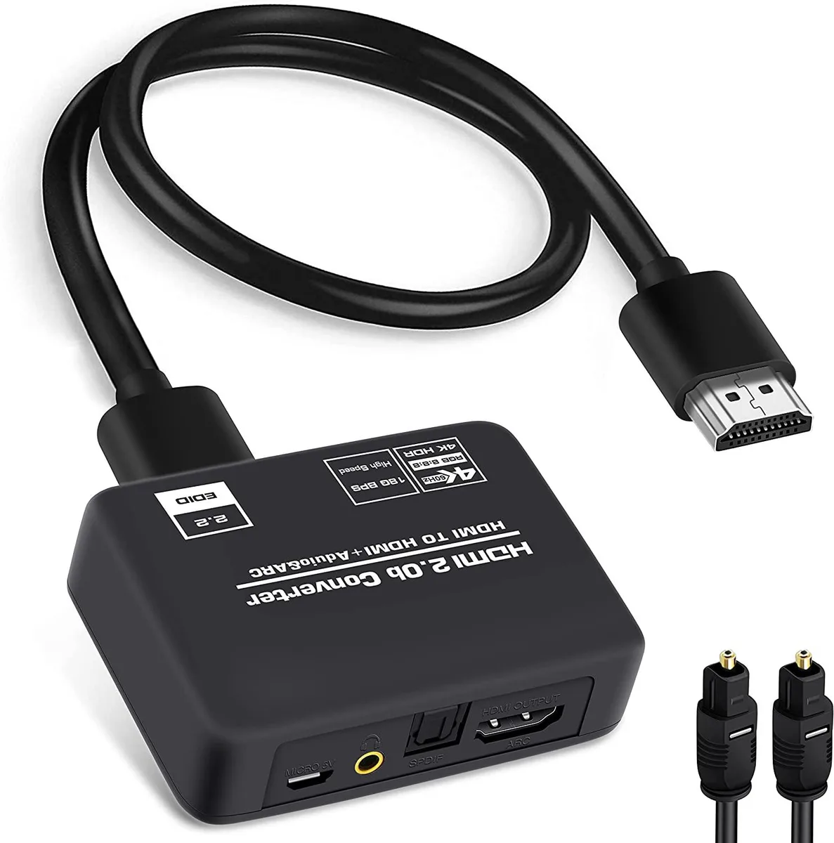 LUOM LUOM OZV8-1A HDMI Audio Extractor 4K@60Hz 18Gbps 3.5mm SPDIF — product photo