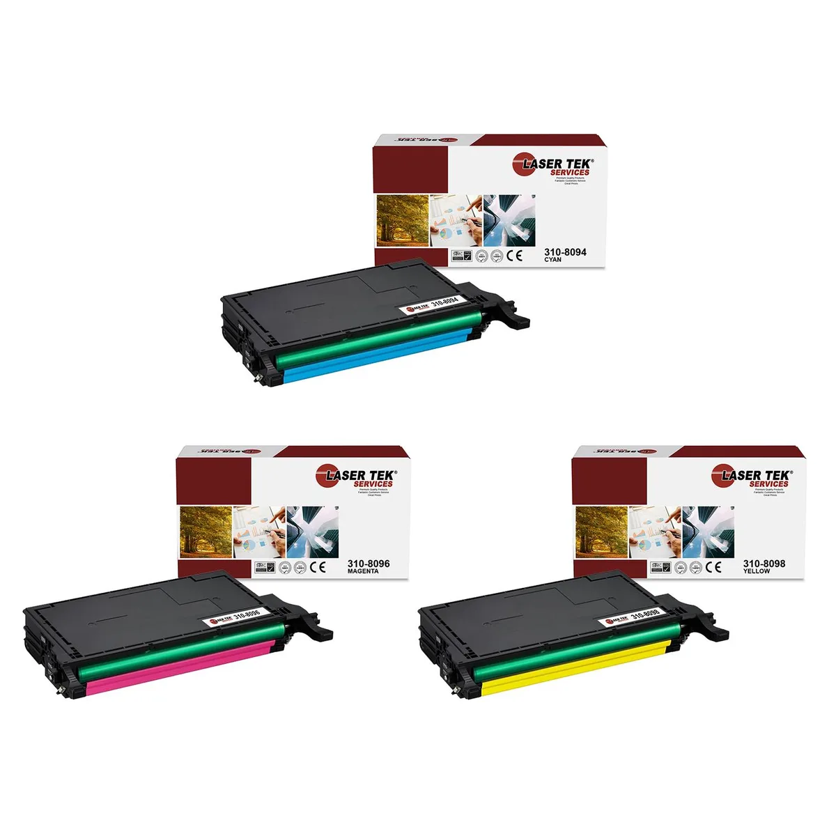 Laser Tek Services Laser Tek Services 310-8094 310-8096 310-8098 toner cartridge 3-pack — product photo