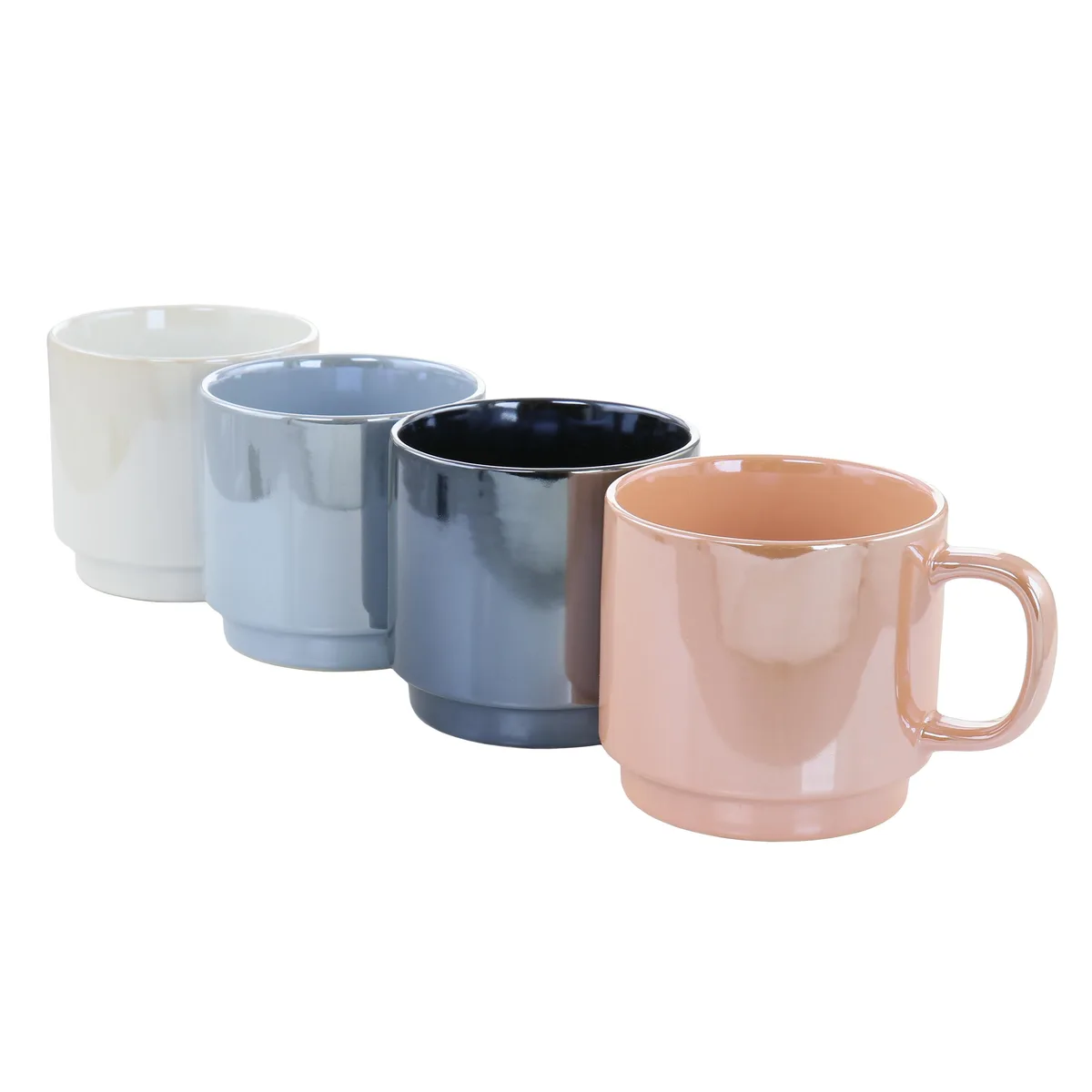 MR. COFFEE MR. COFFEE 510120327M Cafe Celestial 4 Piece 14.8 oz Stoneware Pearlized Mug Set — product photo