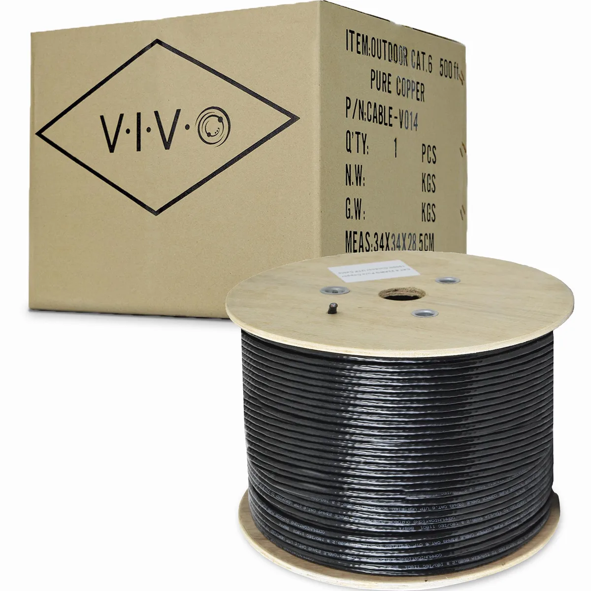 VIVO VIVO Cat6 500ft Pure Copper Outdoor Burial Cable — product photo