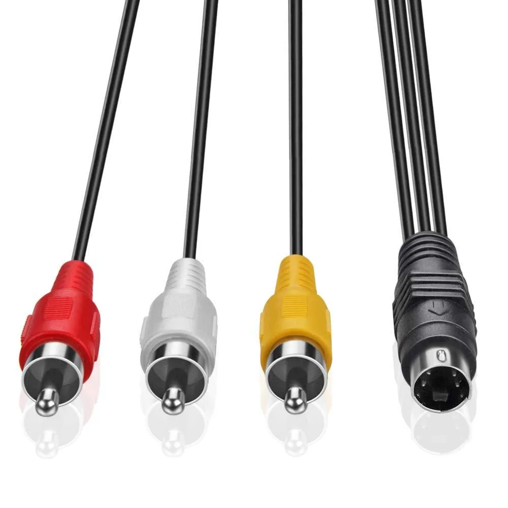 ELECTOP 4 Pin S-Video to 3 Male RCA Composite Cable 1.45m — product photo