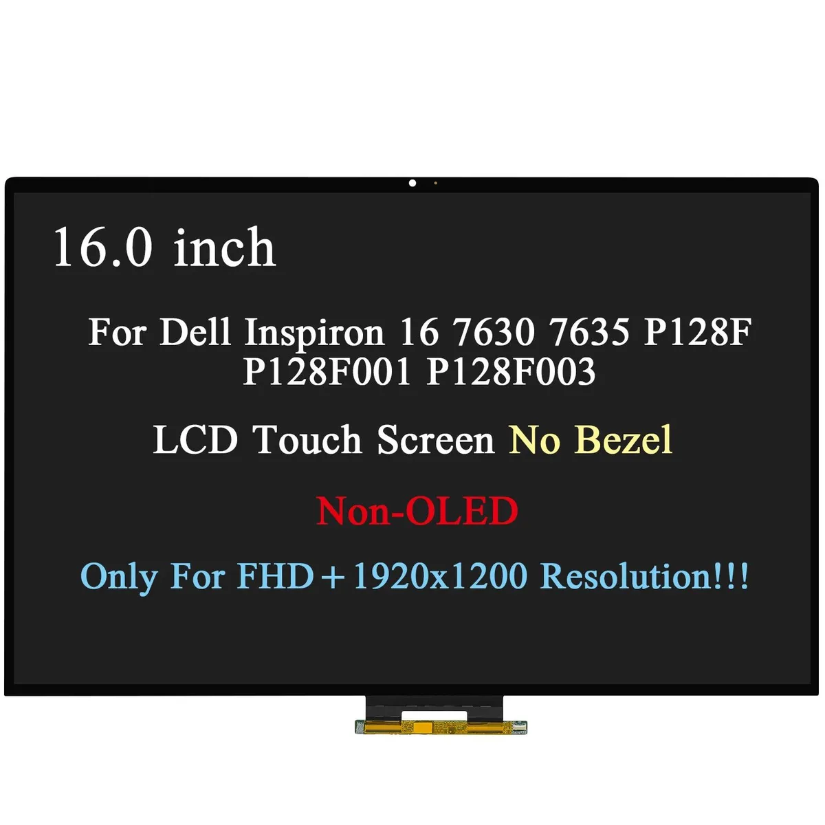 NUOLAISUN NUOLAISUN 16 FHD+ Touch LCD Screen for Dell Inspiron 7630 7635 2-in-1 P128F — product photo