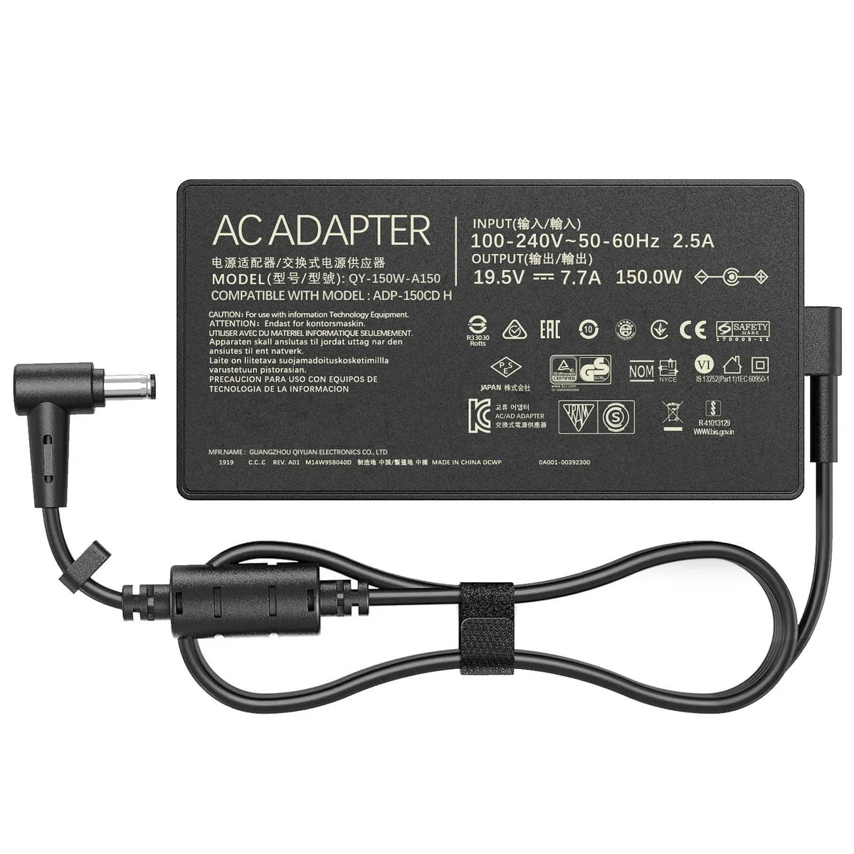  DELL QY-150W-A150 150W AC Adapter 6.0x3.7mm 4.5x3.0mm — product photo