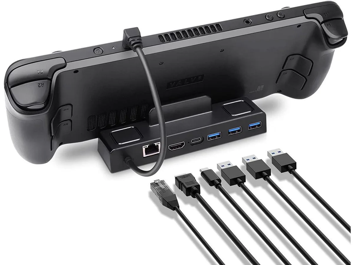 BONAEVER BONAEVER Protection Case for Steam Deck Docking Station 4K 60Hz 1000Mbps LAN 3 USB 3.0 PD 100W — product photo