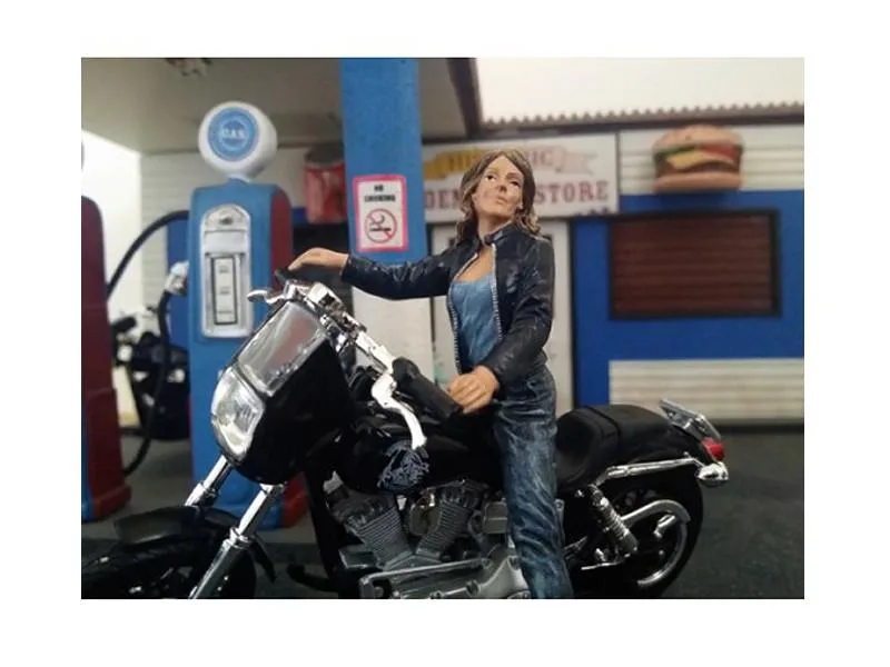 American Diorama American Diorama Biker Angel Figurine 1/18 Scale 3.5 inches — product photo