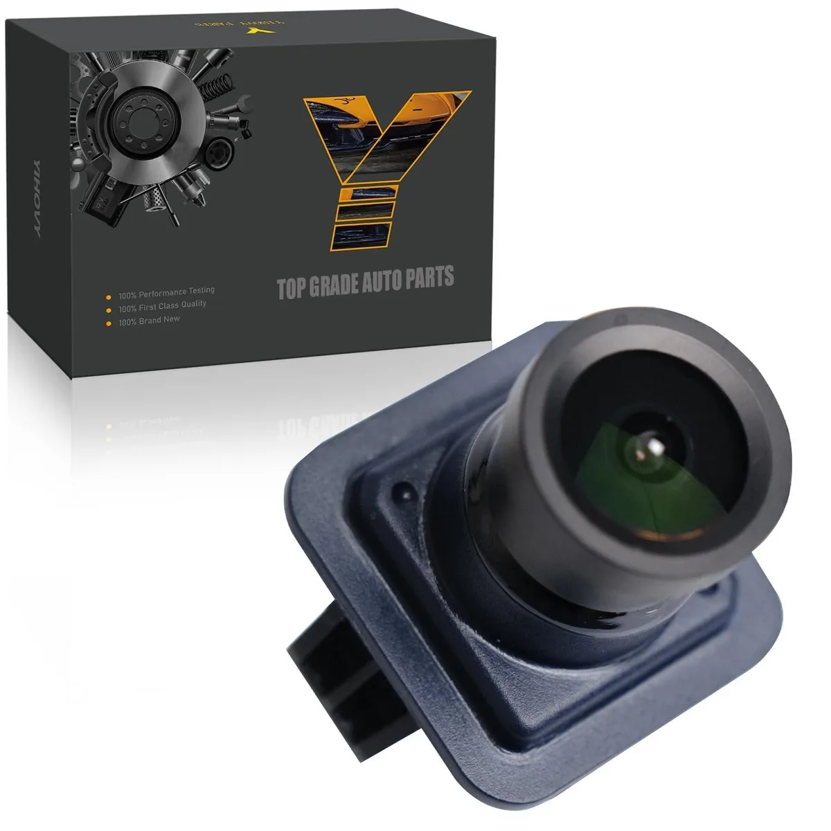 Small black rear-view camera with wide lens for Ford Explorer 2013-2015