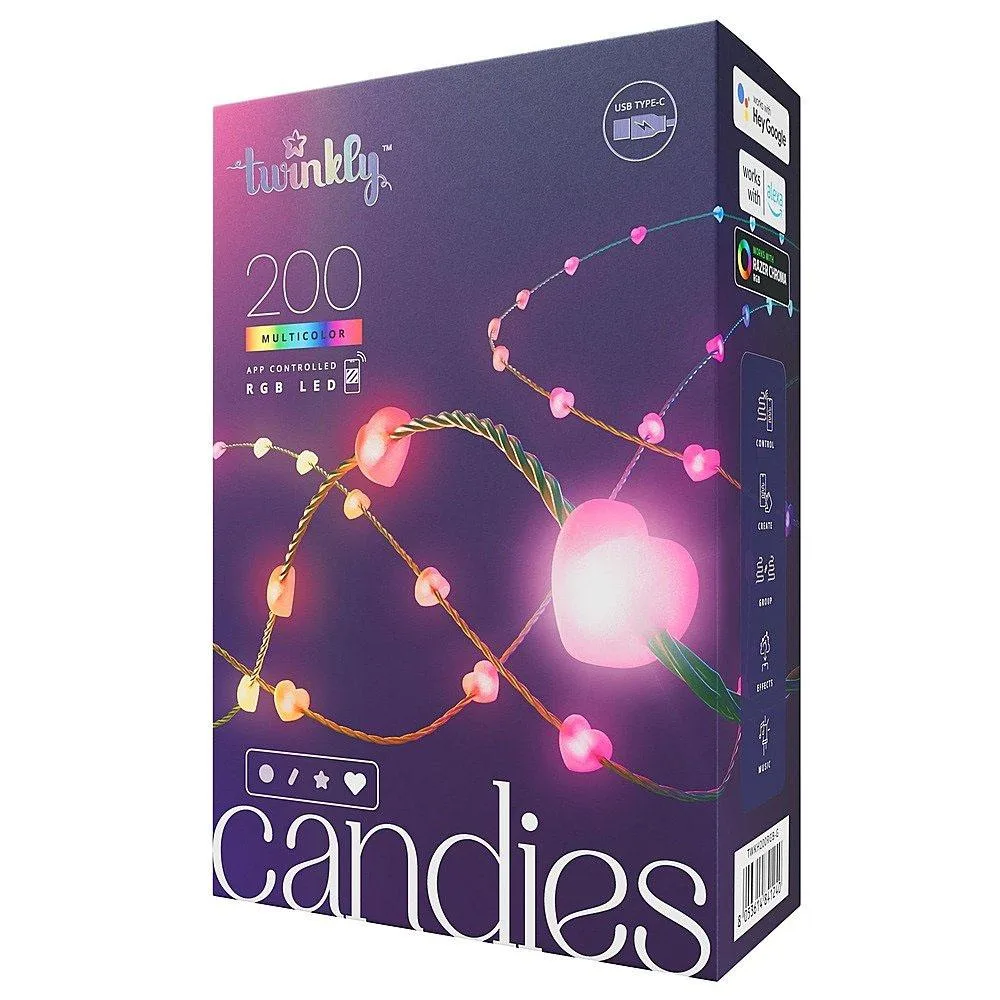 Twinkly Twinkly Candies Heart Shaped 200 LED String Light 19.7 ft — product photo