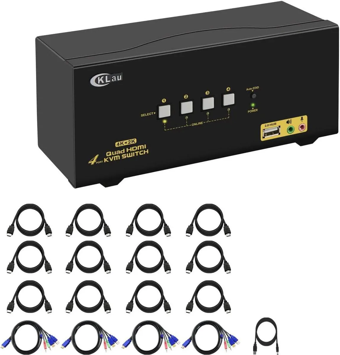 Vszerda Vszerda 4K@60Hz 4 Port Quad Monitor KVM Switch — product photo