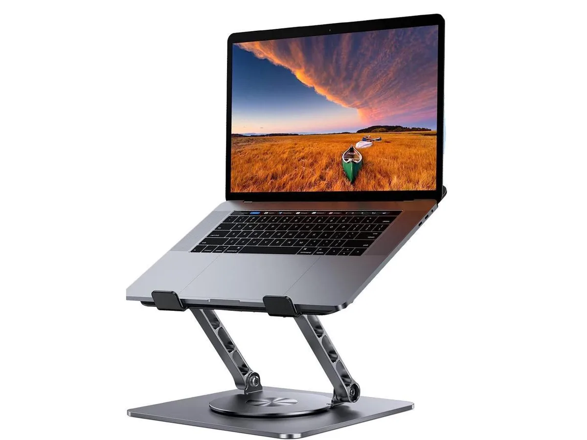 IXJYLCPC IXJYLCPC Swivel Adjustable Laptop Stand 360° Rotating Aluminum Gray 10-17.3 inch — product photo