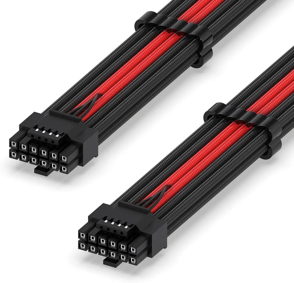 BFKK BFKK 16AWG PCIe 5.0 12VHPWR 12+4 Pin 600W 60cm Black &amp; Red internal power cable — product photo