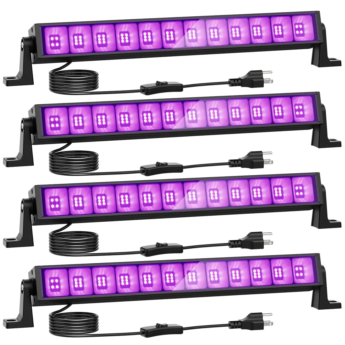 KEHIPI KEHIPI 4 Pack 42W LED Black Lights, Blacklight Bars with Plug and Switch — product photo