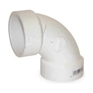 White PVC 3-inch DWV 90-degree hub elbow trap