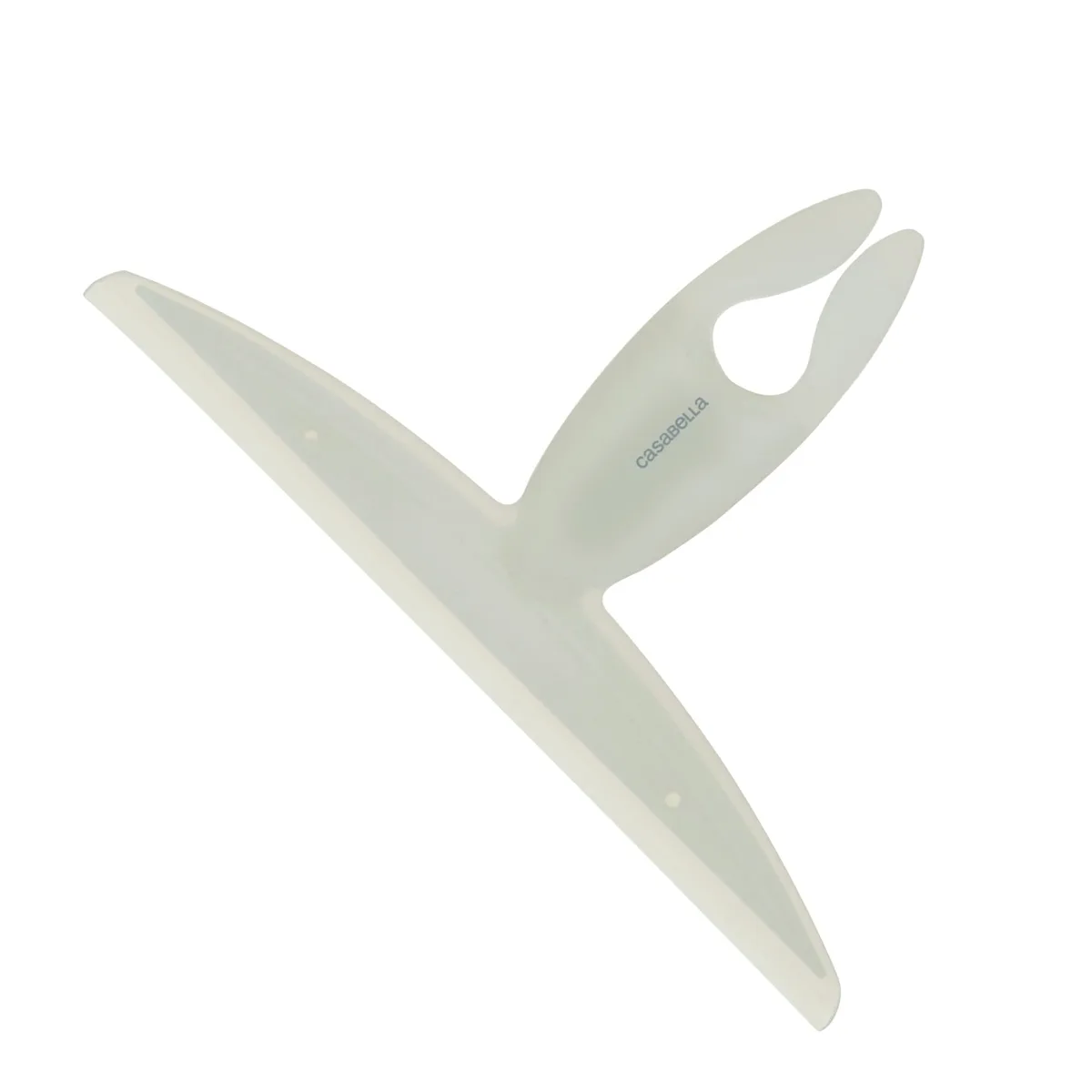 White silicone clip-on squeegee, 10 inch blade, white handle, compact rectangular shape