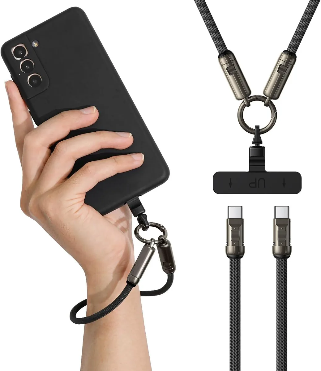 MCHOSE MCHOSE Phone Lanyard Charger Cable USB-C PD240W Black 0.98ft — product photo