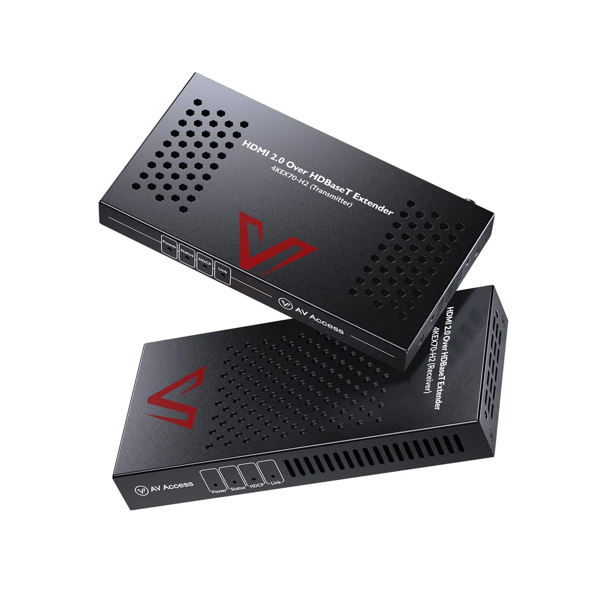 v AV Access v AV Access 4KEX70-H2 HDBaseT extender 4K 60Hz 4:4:4 70m 1080p 40m 4K 18Gbps HDCP 2.2 HDR10 PoE IR RS232 — product photo