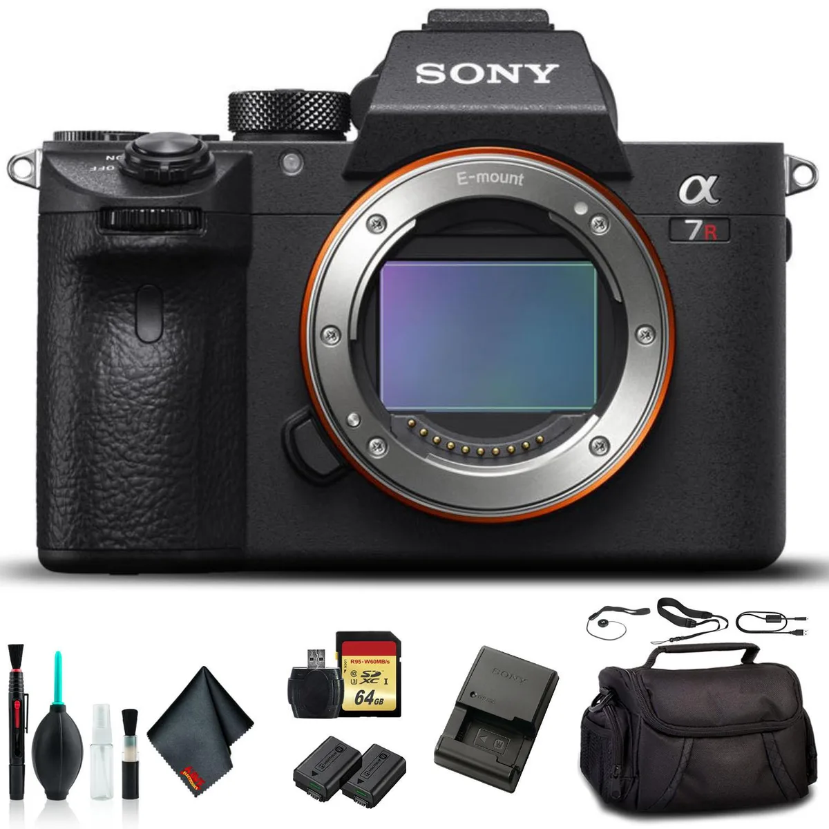 Sony Sony Alpha a7R III 42.4MP Mirrorless Camera Kit with 64GB Card, Soft Bag, Accessories — product photo