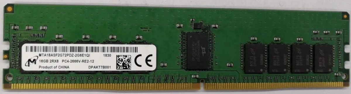 Micron Technology, Inc. Micron Technology, Inc. MTA18ASF2G72PDZ-2G6E1 16GB DDR4 2666 4DRx4 server RAM — product photo