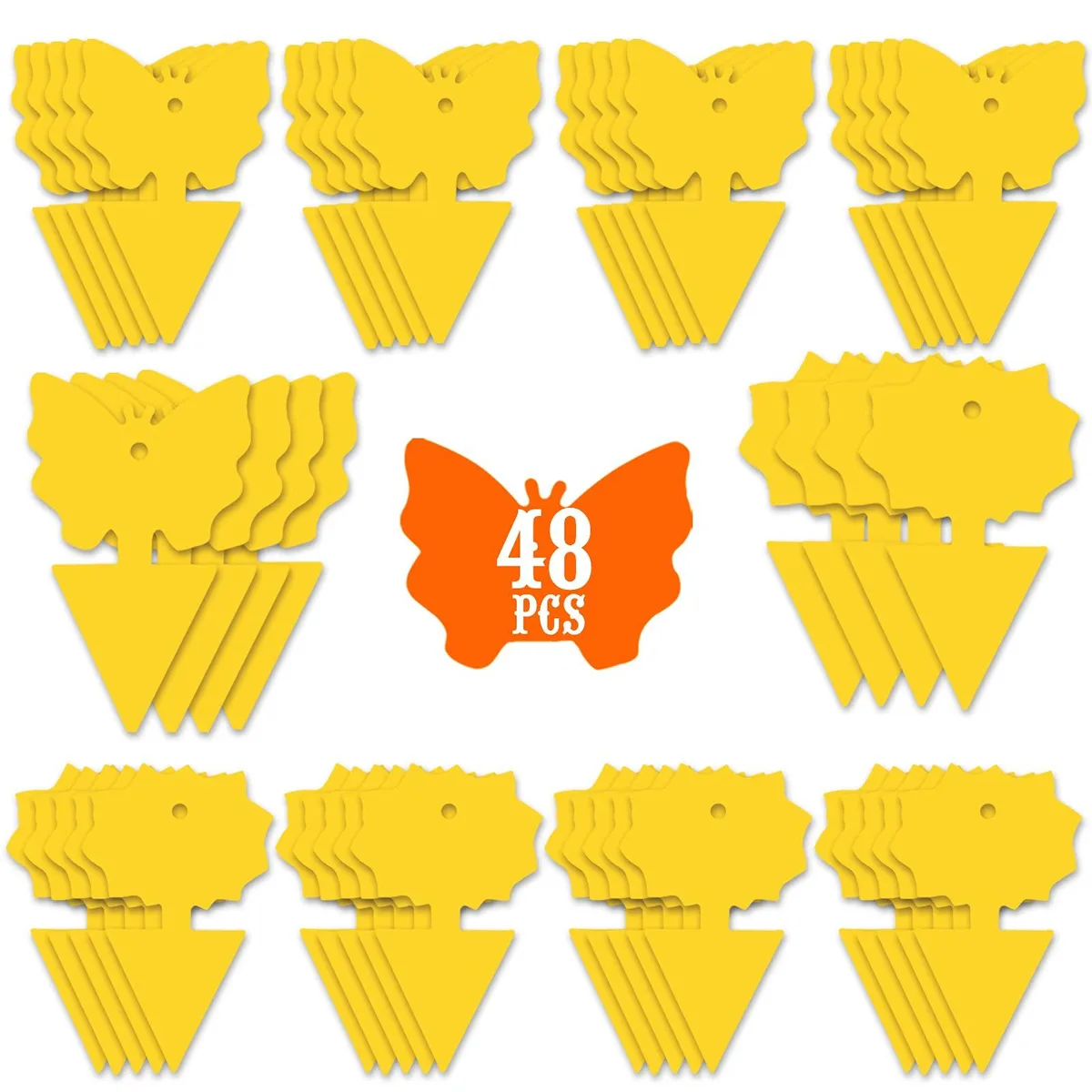 Forty-eight lemon-yellow sticky traps for plants