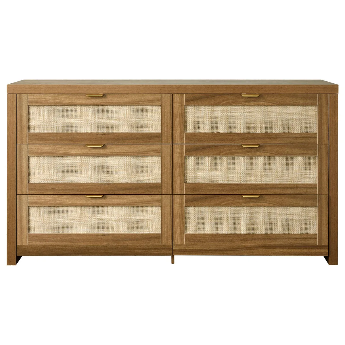 VEVOR VEVOR 6 Drawer Rattan Dresser Walnut — product photo