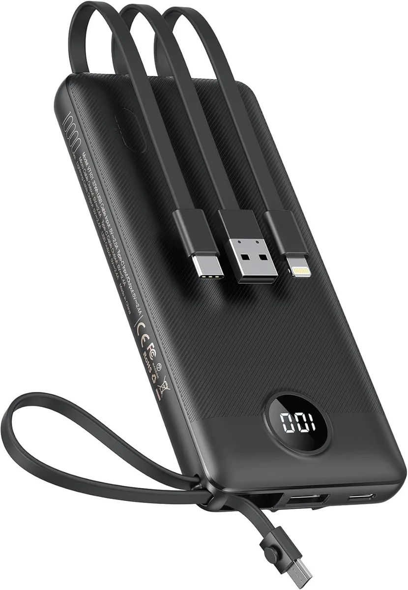WOOJONG WOOJONG 10000mAh Power Bank Built-in Cables — product photo