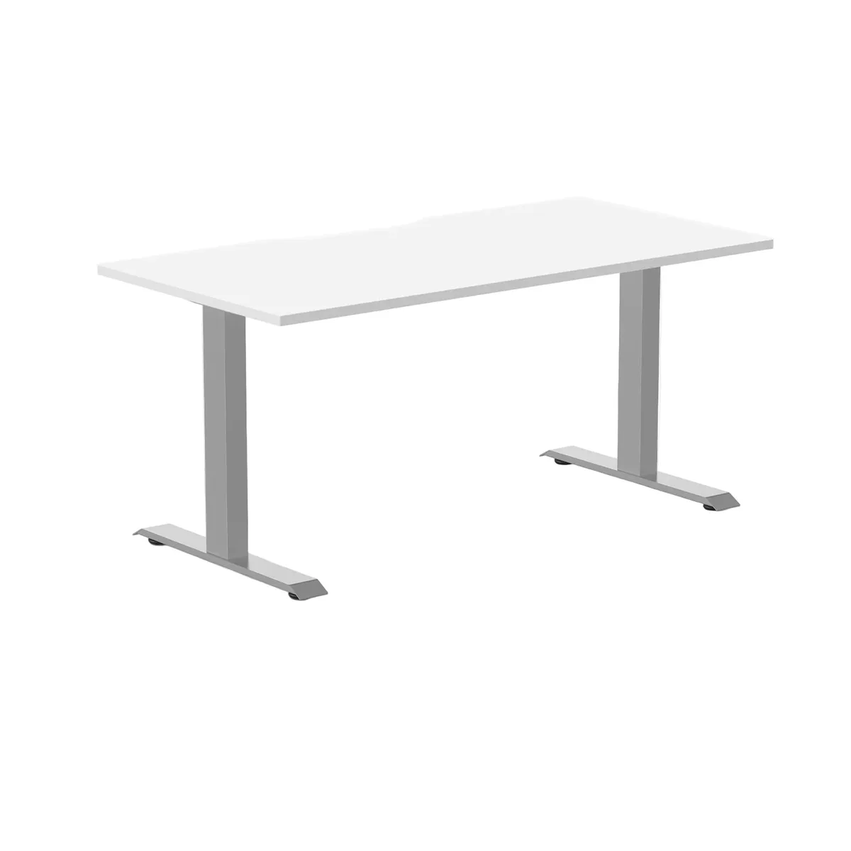Desky Desky Zero Scalloped Laminate Desk White Grey 59.1 x 29.5 in — product photo