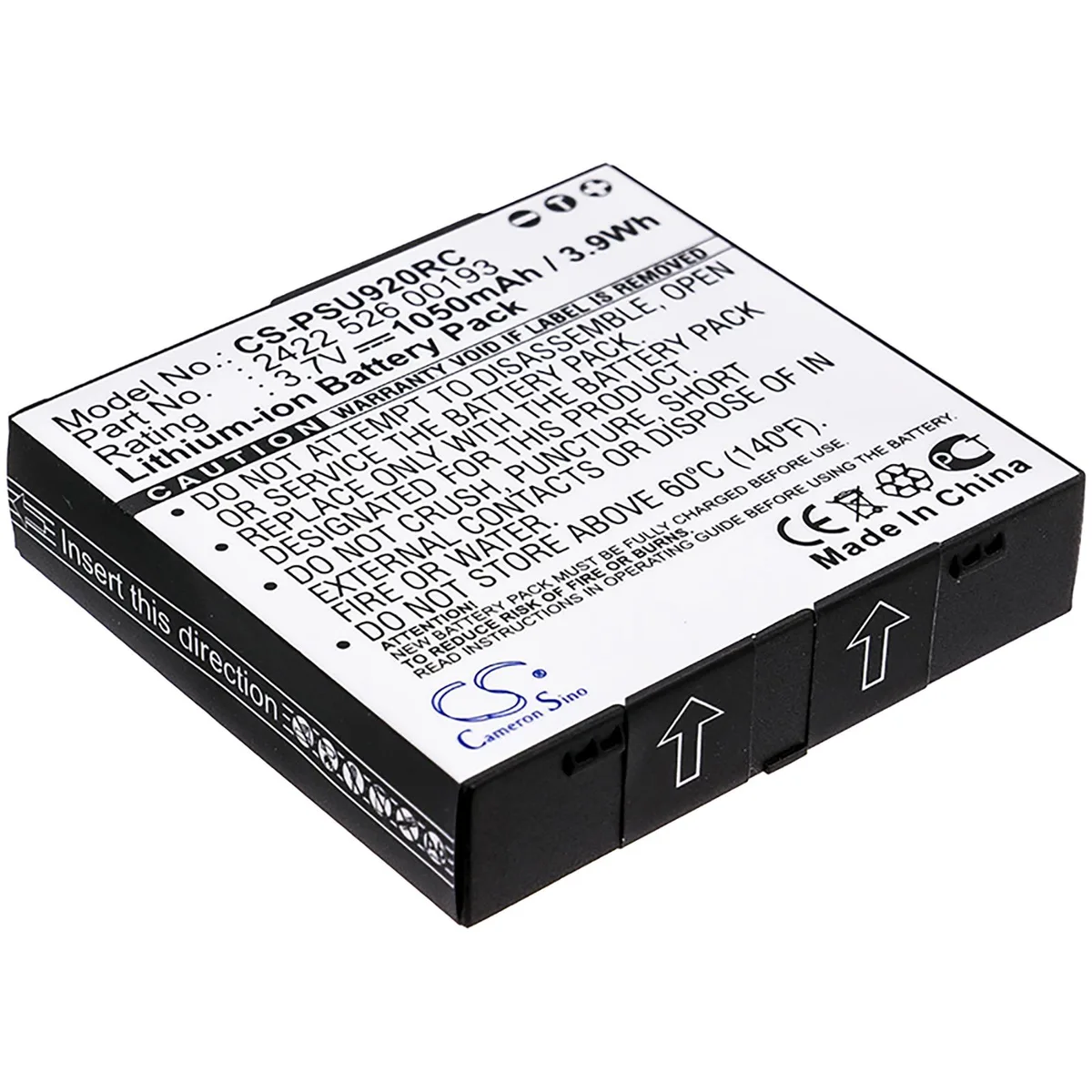 Cameron &amp; Co Cameron &amp; Co DS-CS-PSU920RC 3.7V 1050mAh Li-ion battery for Philips Pronto TSU-9200 — product photo