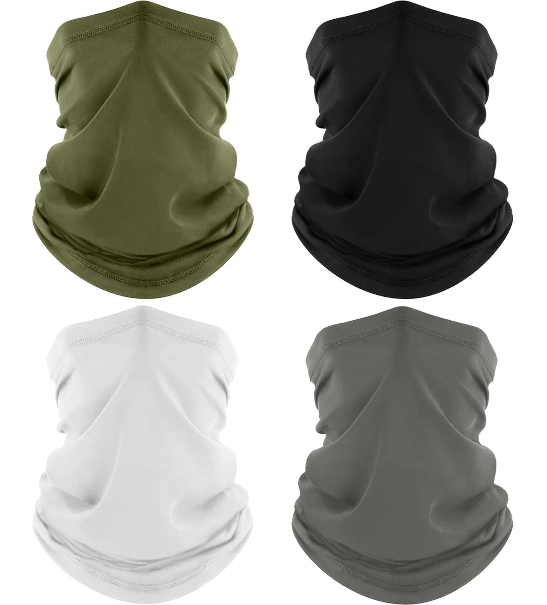 ROXUN Rx-mz Neck Gaiter 4 Pack Black Gray White Army Green — product photo