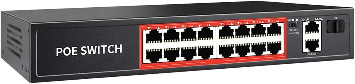 BFKK BFKK 16-Port PoE+ Switch 240W 19" Rackmount — product photo