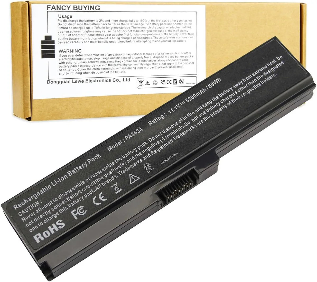 TAURKENAM TAURKENAM 6-cell 5200mAh 58Wh 11.1V laptop battery for Toshiba Satellite — product photo