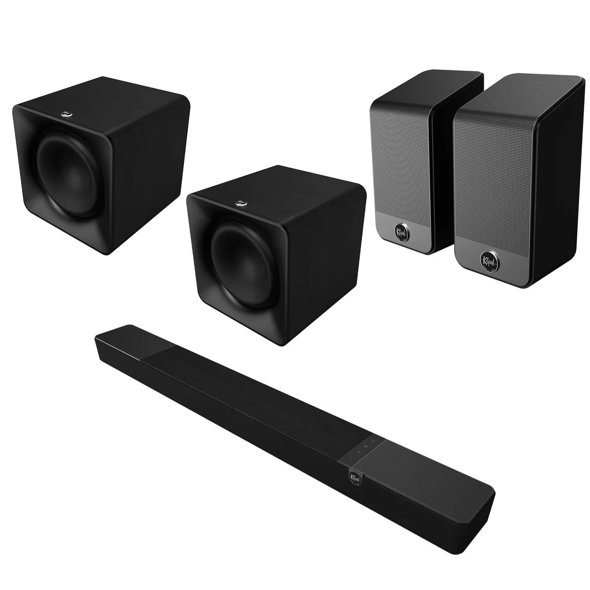 Klipsch Klipsch Flexus 200 3.1.2 Sound Bar System with 2× Flexus 20-SUB 12" Subwoofers & Flexus 200-SURROUND Speakers — product photo