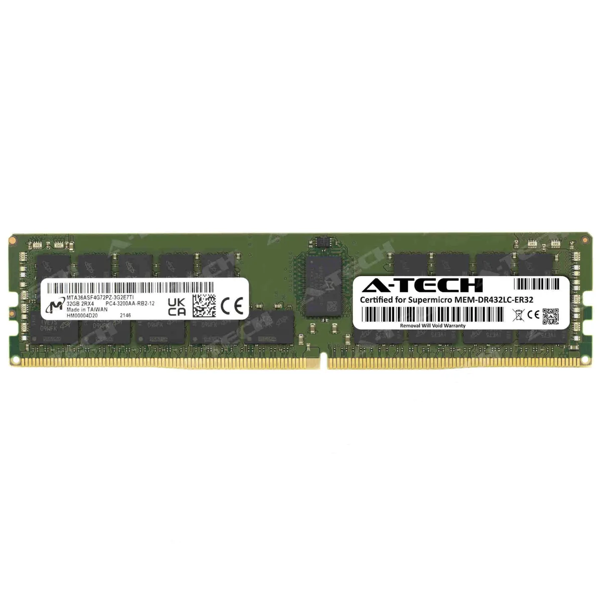 A-Tech A-Tech 32GB DDR4 3200MHz ECC RDIMM 2Rx4 Supermicro MEM-DR432LC-ER32 — product photo