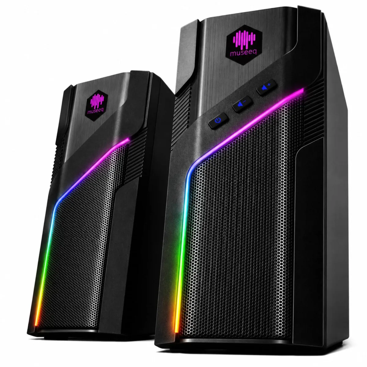 Black compact bookshelf subwoofer 6.5 inch driver 120mm cube