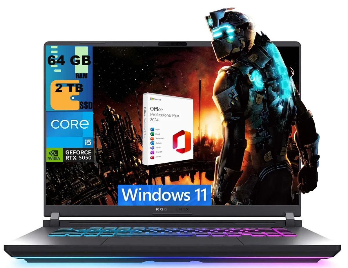 ASUS ASUS ROG Strix G16 gaming laptop i5-13450HX RTX 5050 64GB 2TB — product photo