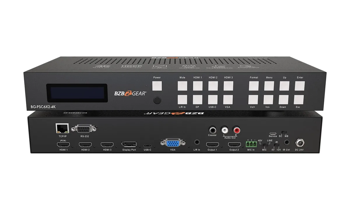 BZBGEAR BZBGEAR BG-PSC6x2-4K 6×2 4K Presentation Switcher Scaler — product photo
