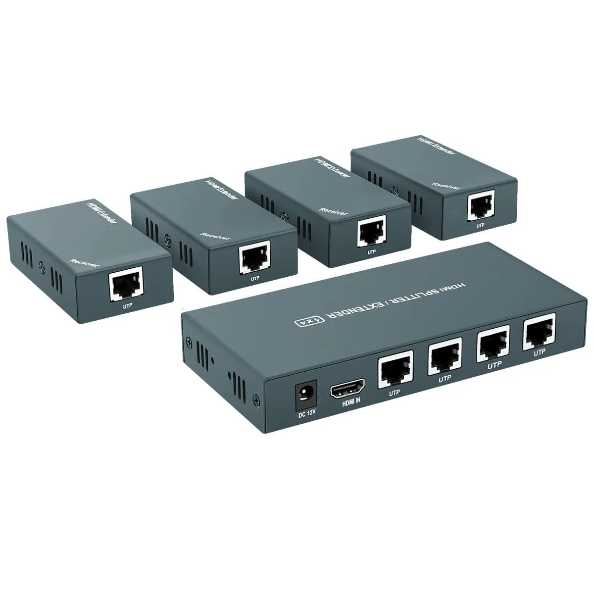 Vszerda Vszerda HDMI Extender Splitter 1x4 1080P@60Hz 50m CAT6 POC — product photo