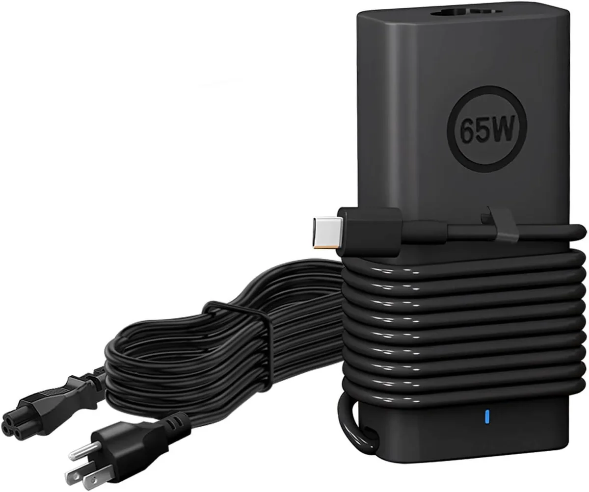Slim white USB-C power adapter with long cable
