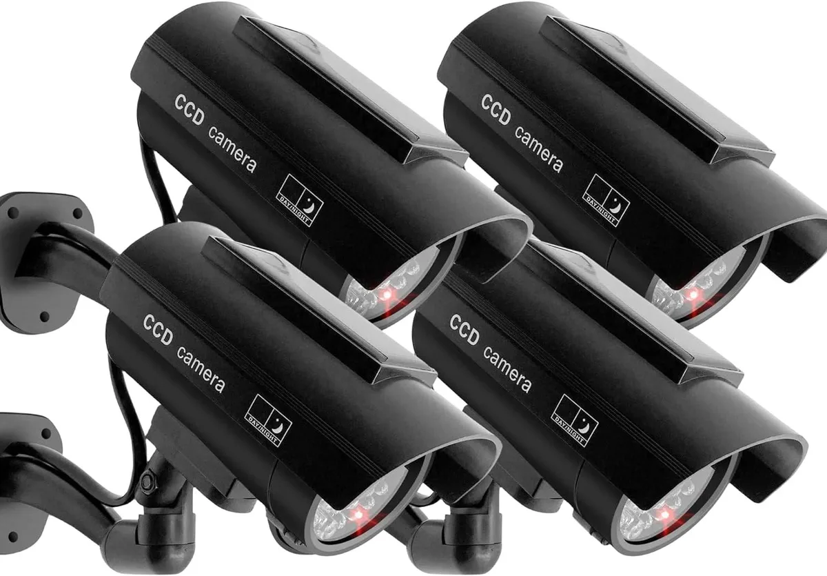 PISKEKAT PISKEKAT Solar Powered Fake Security Camera Bullet Dummy 4 Black — product photo