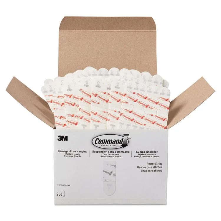 3M 3M 17024S256NA Command Poster Strips fastener 256 strips 32 sheets — product photo