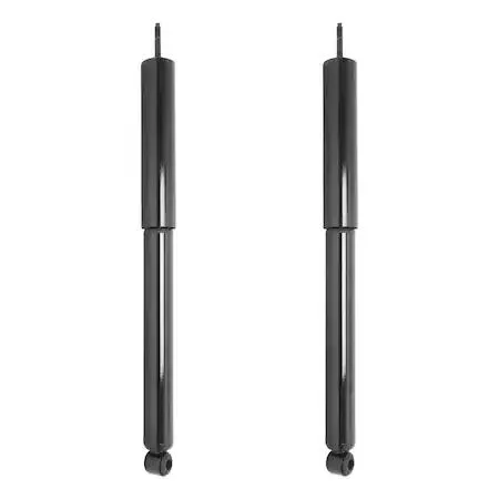 Two silver rear shock absorbers in a set