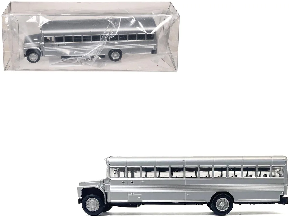 Promotex Promotex School Bus Silver Metallic 1/87 HO Plastic Model — product photo