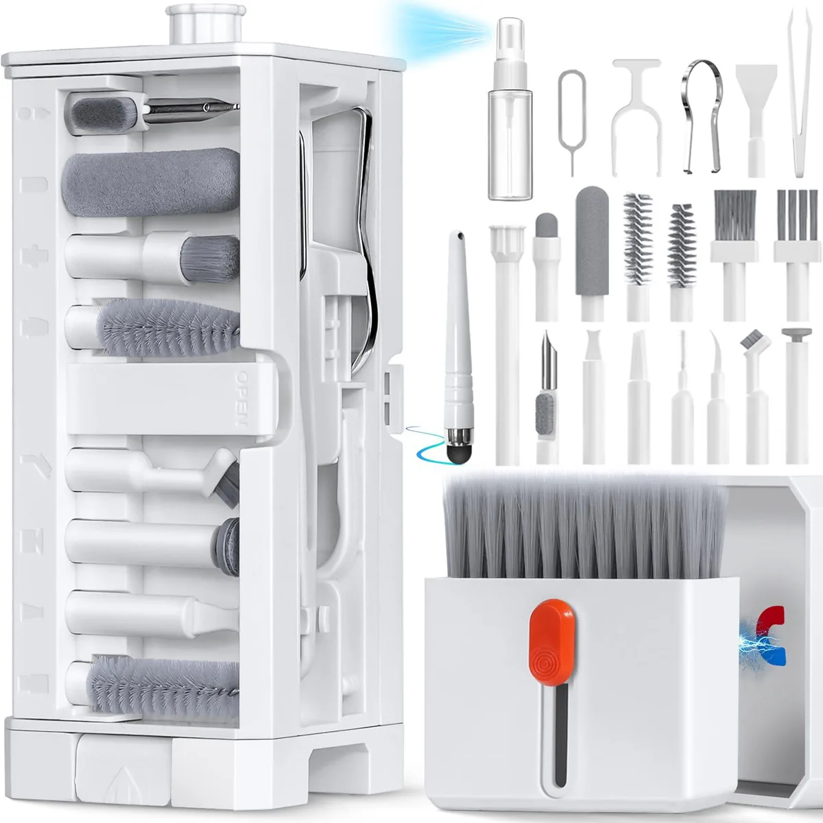 HipStreet Q32 32 in 1 Cleaning Kit with Stylus Pen (White) — product photo