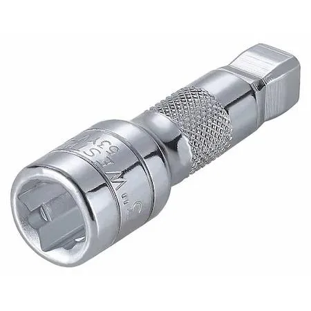 Chrome socket extension, half inch square drives, three inches long