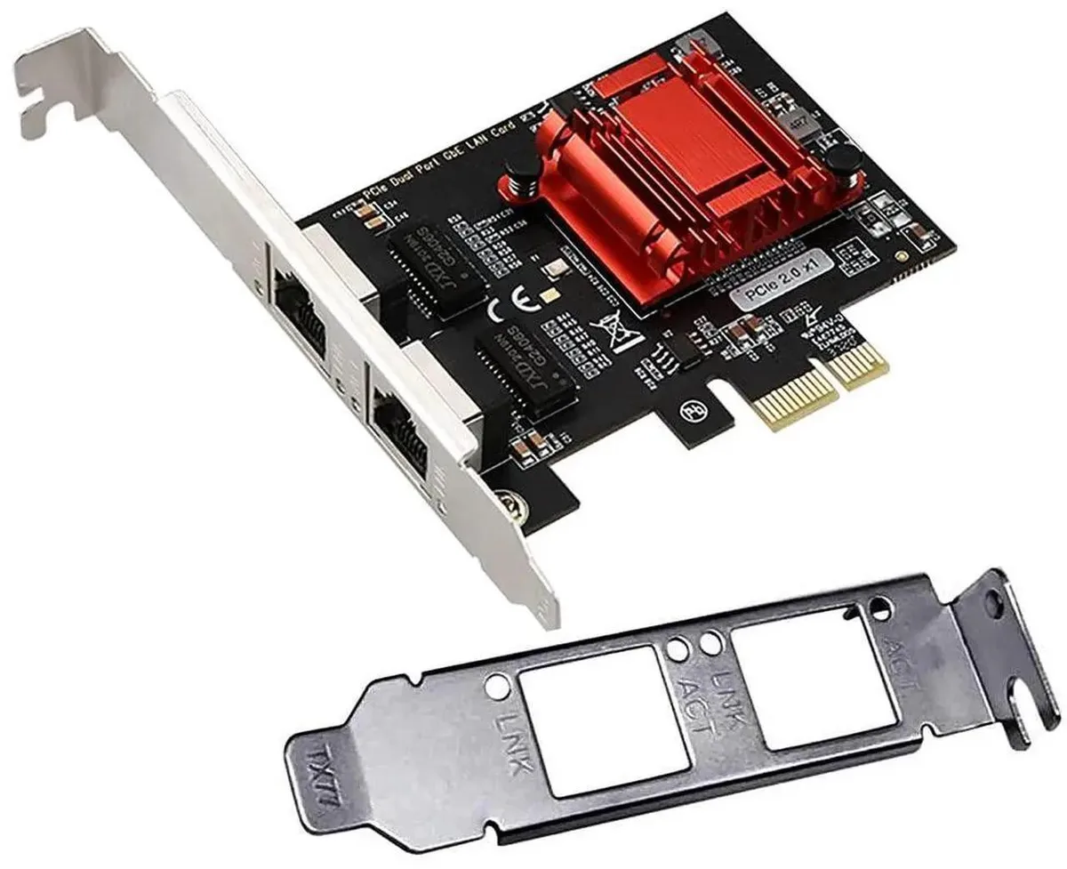 Vszerda Vszerda Dual-Port PCIe Gigabit Network Card Intel 82575/82576 Low Profile — product photo