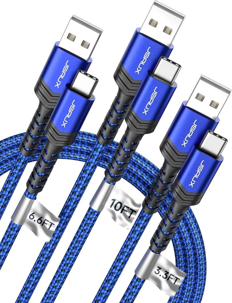 Kootion Kootion USB A to C Cable 3-Pack 3.3/6.6/10ft Blue — product photo